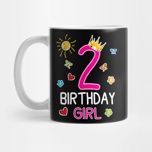 Kids 2nd Birthday Girl Crown Princess Mug